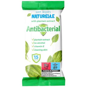 Салфетки влажные Naturelle Antibacterial с экстрактом листьев подорожника 15шт.