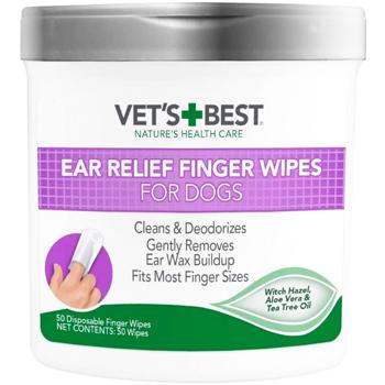 Серветки для чищення вух Vet`s Best Ear Relief Finger Wipes 50 шт - купить, цены на MasterZoo - фото 1