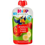 Пюре фруктове Hipp Hippis Полуниця-банан-яблуко 100г