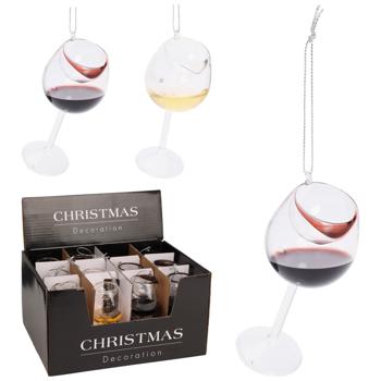 Украшение ёлочное Koopman Бокал 47x47x104мм в ассортименте