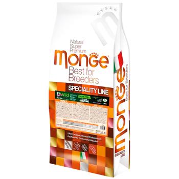 Корм сухой Monge Bwild Grain Free с уткой и картофелем для собак всех пород 15кг - купить, цены на MasterZoo - фото 1