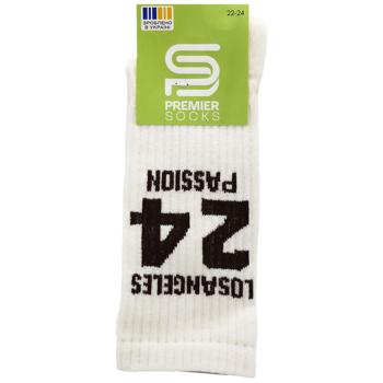 Шкарпетки Premier Socks підліткові високі Рубчик 24 р.22-24 білий