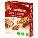 Батончики El Almendro с молочным шоколадом и миндалем 100г