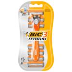 BIC 3 Hybrid Men's Razor with 6 Replaceable Cartridges