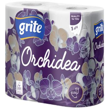 Туалетная бумага Grite Orchidea 3-слойная 4шт - купить, цены на Auchan - фото 1