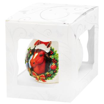 ASK Symbol of the Year Glass Christmas Ball with Pattern 8cm in Assortment - buy, prices for ULTRAMARKET - photo 4