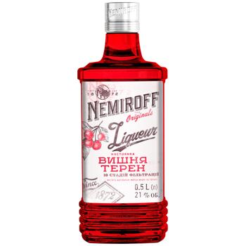 Настоянка Nemiroff Вишня Терен 21% 0,5л - купити, ціни на Чудо Маркет - фото 1