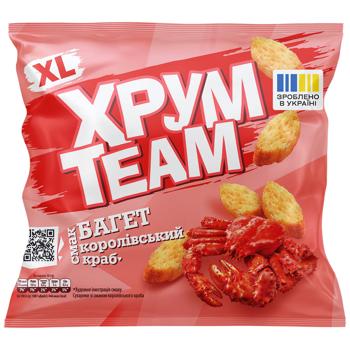 Сухари ХрумTeam Багет со вкусом королевского краба 90г - купить, цены на КОСМОС - фото 1