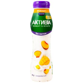 Бифидойогурт Активиа Персик-манго без лактозы 0,8% 260г - купить, цены на Идеал - фото 1