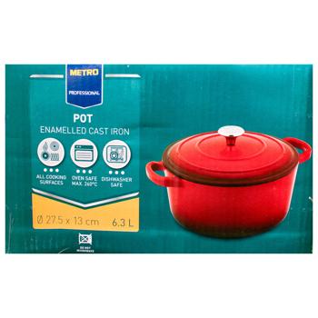 Metro Professional Red Cast Iron Saucepan 28cm - buy, prices for METRO - photo 2