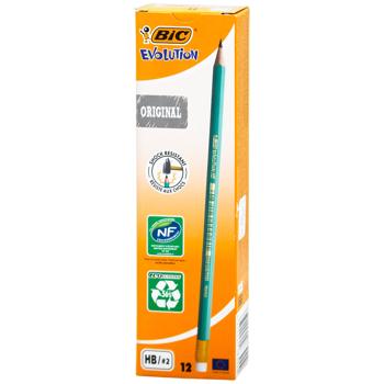 BIC Evolution HB Pencil with Eraser 12pcs