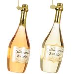 Decoris Champagne Bottle Pendant 4x14cm in assortment