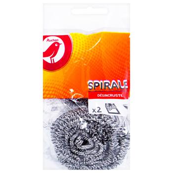 Auchan Metal Spiral Kitchen Sponge 2pcs - buy, prices for Auchan - photo 1