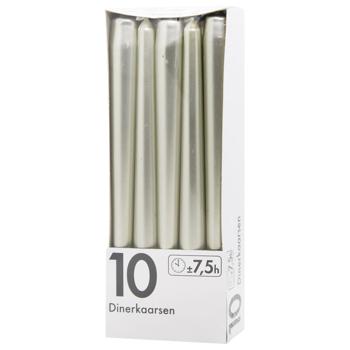 Свеча Bolsius праздничная конусная серебристая 245*23мм У8435 - купить, цены на ULTRAMARKET - фото 2