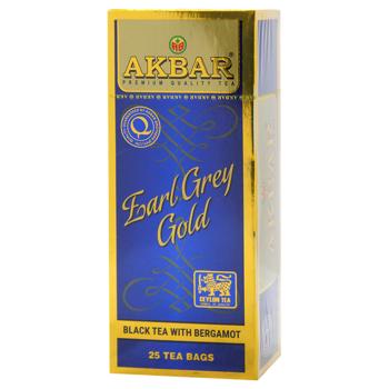 Чай черный Akbar Earl Grey Gold с бергамотом 2г*25шт - купить, цены на ULTRAMARKET - фото 1