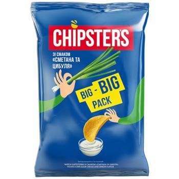 Чипси картопляні Chipsters смак сметана з цибулею 170г - купити, ціни на МегаМаркет - фото 1