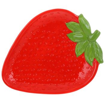 Тарілка Bona Di Strawberry керамічна 26х20,5х3см червоний