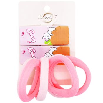 Mari N. Set of Kid's Hair Clips with Print and Elastic Bands 8pcs in assortment - buy, prices for - photo 4