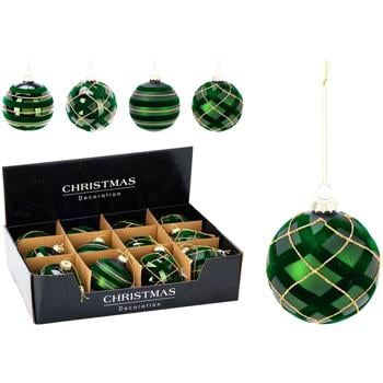 Шар елочный Koopman 8см зеленый в ассортименте