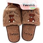 Twins HS-LUX Bear Women's Slippers with Embroidery s.36-37 Brown
