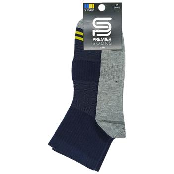Шкарпетки Premier Socks чоловічі середні з резинкою сітка р.25 темно-синій - купити, ціни на Чудо Маркет - фото 1