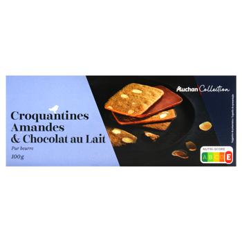 Auchan Crispy Cookies with Almonds and Chocolate 100g Auchan Crispy Cookies with Almonds and Chocolate 100g - buy, prices for - photo 2