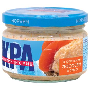 Norven Atlantic Fish Caviar in White Sauce with Smoked Salmon 160g - buy, prices for COSMOS - photo 1