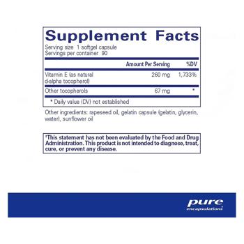 Pure Encapsulations Vitamin E with Mixed Tocopherols 90 softgels - buy, prices for Biotus - photo 2