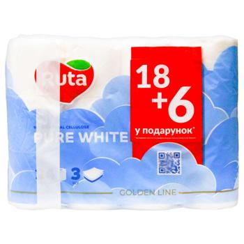 Ruta Pure White 3-ply Toilet Paper 24pcs - buy, prices for - photo 3