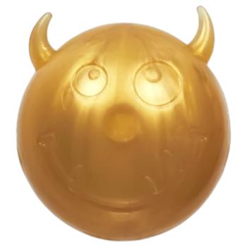 Мяч для собак AnimAll Fun Чертик с пищалкой золотой 65мм
