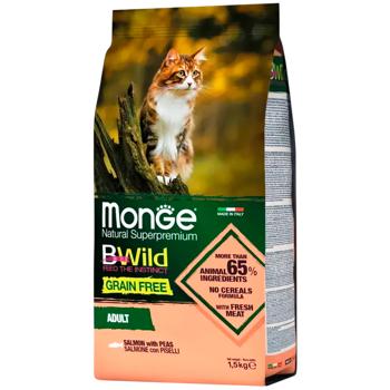 Корм сухий Monge Bwild Grain Free з лососем для котів 1,5кг - купити, ціни на MasterZoo - фото 1