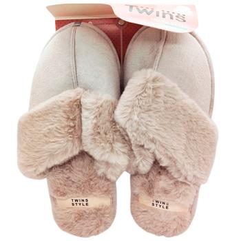 Капці жіночі Twins 10964 HS-LUХ вельвет сірі р.40 - купити, ціни на Cупермаркет "Харків" - фото 1
