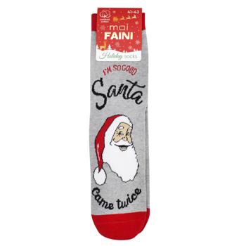 Moi Faini Christmas Men's Socks s.41-43 Grey