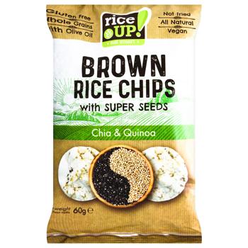 Rice Up! Chia & Qunioa Brown Rice Chips 60g