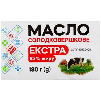 Масло Еко Маркет Екстра солодковершкове 83% 180г - купити, ціни на - фото 3
