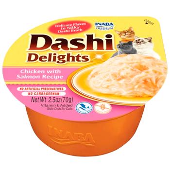Лакомство для кошек Inaba Dashi Delights с курицей и лососем 70г - купить, цены на MasterZoo - фото 1