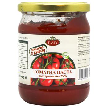 Паста томатна Tasty 25% 470г