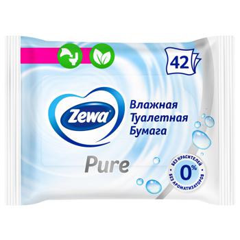 Туалетний папір Zewa Pure вологий 42шт - купити, ціни на Метро - фото 1