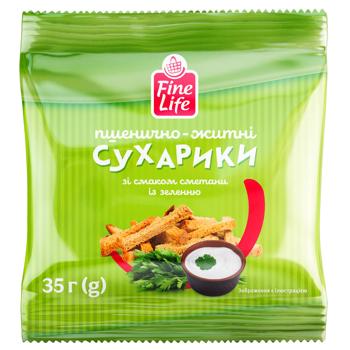 Fine Life Wheat-Rye Rusks with Sour Cream and Herbs Flavor 35g