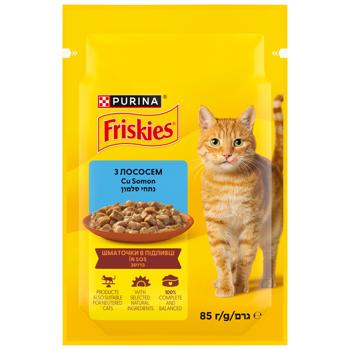 Корм влажный Friskies с лососем для кошек 85г - купить, цены на MasterZoo - фото 1