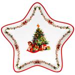 Блюдо порцелянове у формі зірки Різдвяна ялинка 27.5см 498-319 BONADI 1 шт