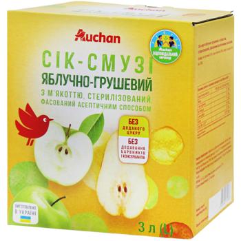Auchan Apple-pear Smoothie-juice 3l - buy, prices for Auchan - photo 1