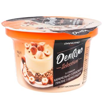 Delissimo Caramel-Nut Praline with Chocolate Fermented Milk Dessert 5% 180g - buy, prices for Supermarket "Kharkiv" - photo 1