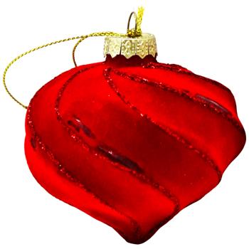 Прикраса скляна Chomik кулька червона велюр 8см - купити, ціни на МегаМаркет - фото 1
