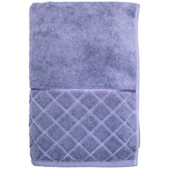 Полотенце Biltex Ромбы махровое темно-васильковый 70х140см - купить, цены на METRO - фото 1