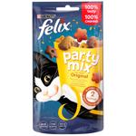 Felix Party Mix Original Mix Cat Snack with Chicken, Liver and Turkey 60g