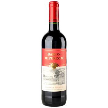 Вино Baron de Perissac Vin Rouge Moelleux красное полусладкое 11,5% 0,75л - купить, цены на КОСМОС - фото 1