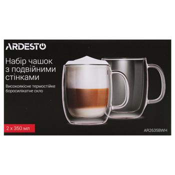 Набір чашок з ручками Ardesto 350мл 2шт скло - купить, цены на ULTRAMARKET - фото 2