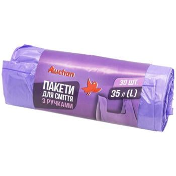 Auchan Garbage Bags with Handles 35l 30pcs - buy, prices for Auchan - photo 1