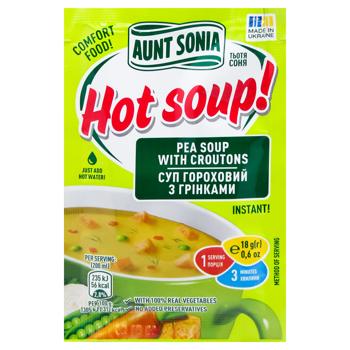 Aunt Sonya Hot Soup Pea Soup with Croutons 18g - buy, prices for MegaMarket - photo 1